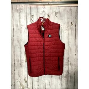 Timberland Burgundy Red Puff Outdoor Puffer Vest Men Size large